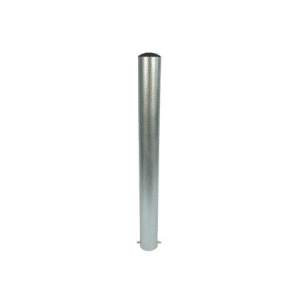 A galvanised in ground bollard with a removable plastic cap allows for the easy filling of concrete if required.