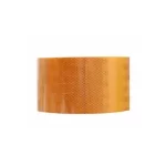 A roll of orange reflective tape. Commonly used in industrial, road safety, and traffic management settings.